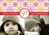 Peppermint Pattern Photo Holiday Cards