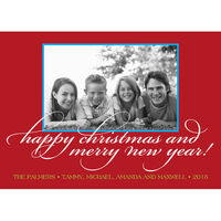 Red Bright Simple Frame Holiday Photo Cards