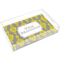 Yellow Ikat Large Lucite Tray
