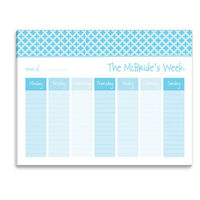 Turquoise Weave Weekly Schedule Pad