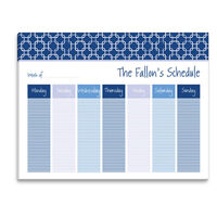Navy Geometric Weekly Schedule Pad