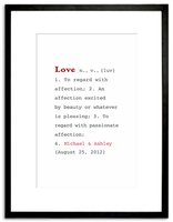 The Definition of Love Personalized Print