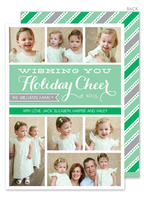 Green Holiday Cheer Photo Holiday Cards