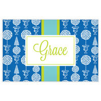 Blue Topiary Laminated Placemat