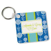 Blue Topiary Key Chain