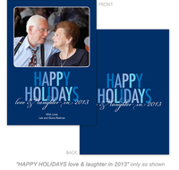 Happy Holidays Blues Photo Holiday Cards
