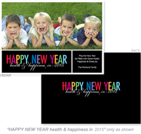 Happy New Year Rainbow Photo Holiday Cards