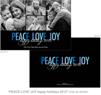 Peace Love Joy Blues 4-Photo Holiday Cards