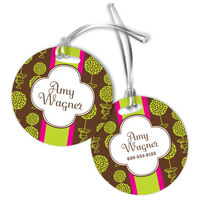 Brown Topiary Luggage Tags