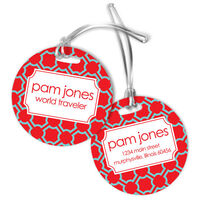 Red Trellis Luggage Tags