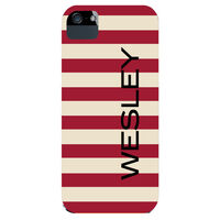 Crimson & Cream Rugby Stripe iPhone Hard Case
