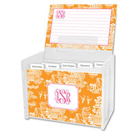 Tangerine Chinoiserie Recipe Box and Recipe Cards