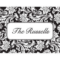 Black and White Floral Foldover Note Cards