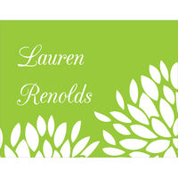 Lime Green Floral Foldover Note Cards