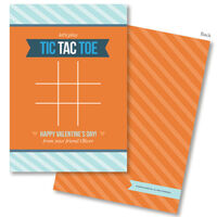 Orange Tic-Tac-Toe Valentine Exchange Cards