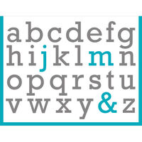Turquoise Alphabet Foldover Note Cards