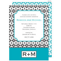 Modern Black and Turquoise Invitations
