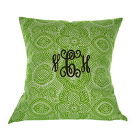 Lime Flourish Pillow