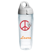 Peace Sign with Daisy Personalized Tervis Water Bottle