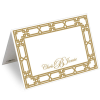 Gold Lattice Printed Place Cards