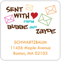 Sent with Love Bubbe and Zayde Address Labels