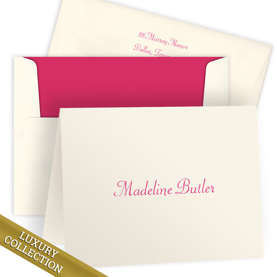 Personalized Luxury Butler Foldover Note Card Collection on Triple
