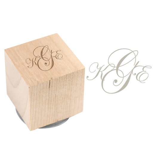 Personalized Monogram Wood Block Rubber Stamp