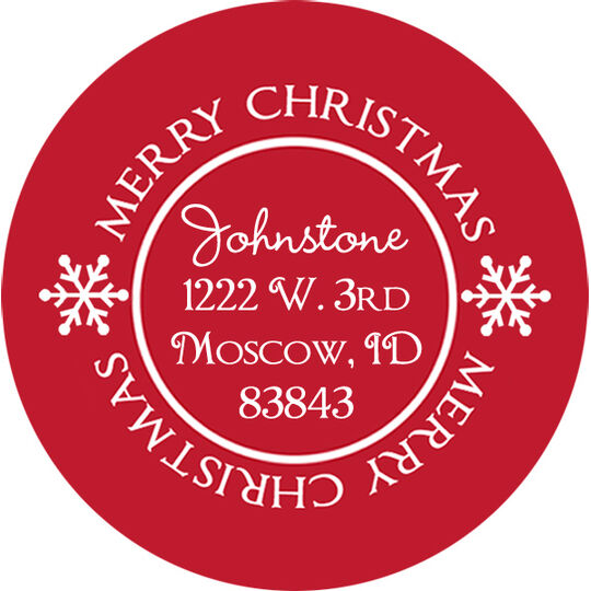 Personalized Holiday Seal Round Address Labels