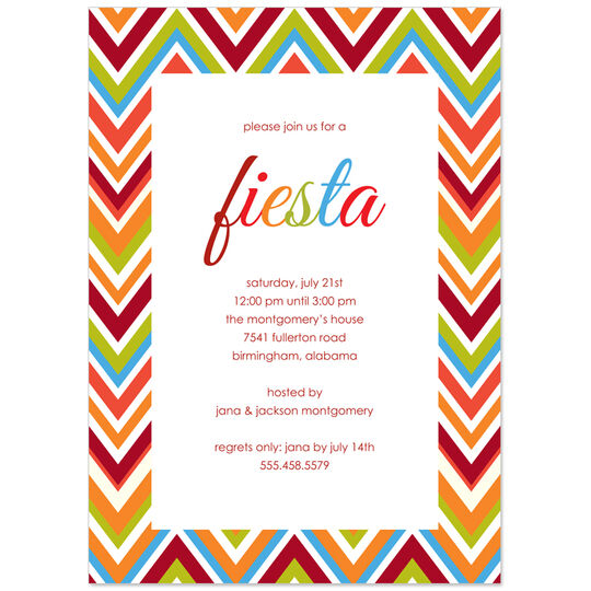 Personalized Flamestitch Fiesta Invitations