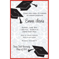 Red and Black Graduation Flair Invitations