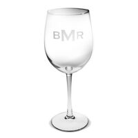 Monogrammed 19 oz. White Crystal Wine Glass Set of 4