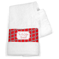 Red Trellis Hand Towels
