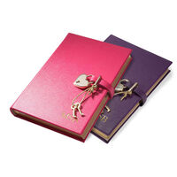 Personalized Leather Heart Lock Diary