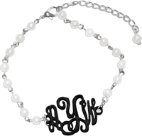 Acrylic Monogram on Pearl Bracelet