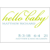 Blue Hello Baby Baby Announcements