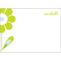 Green Blossoms Flat Note Cards