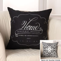 Black and White Brocade Throw Pillow Cover