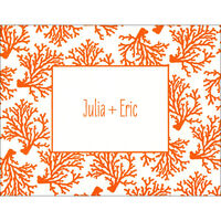 Coral Letterpress Folded Note Cards