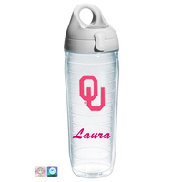 University of Oklahoma Personalized Neon Pink Water Bottle