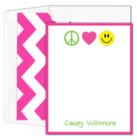 Peace Love Smile Flat Note Cards