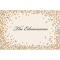 Gold Confetti Paper Placemats with Ornate Text