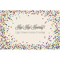 Colorful Confetti Paper Placemats with Festive Text