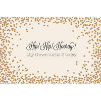 Gold Confetti Paper Placemats with Festive Text