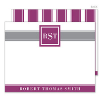 Framed Plum and Grey Band Flat Note Cards