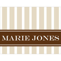 Sand & Brown Classic Stripes Foldover Note Cards