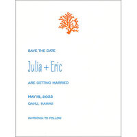 Coral Letterpress Save the Date Cards