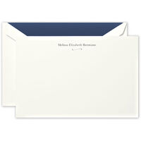 Correspondence Flat Note Cards with Flourish Motif - Raised Ink