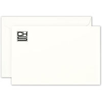 Contemporary Monogram Flat Note Cards - Hand Engraved