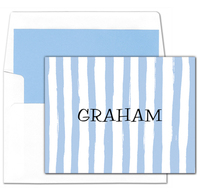 Blue Stripe Foldover Note Cards
