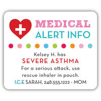 Pink Medical Alert Safety Stickers